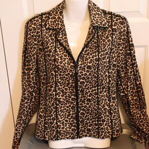 Giancarlo Ferrari Size 6 Vintage Cheetah Print Zipper Blazer Women's Long Sleeve